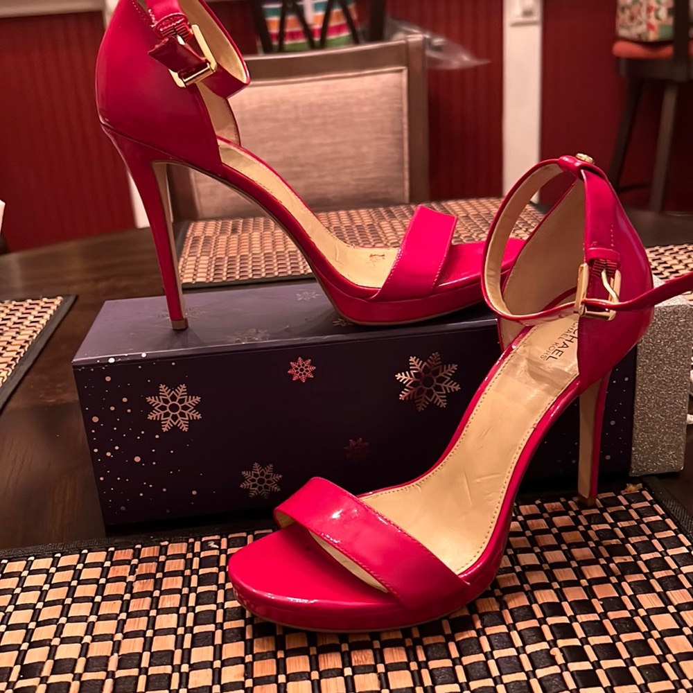 Michael Kors, red heels 4 inch